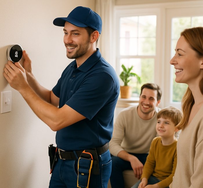 A,Professional,Smart-home,Electrician,Installing,A,System,In,A,Bright,